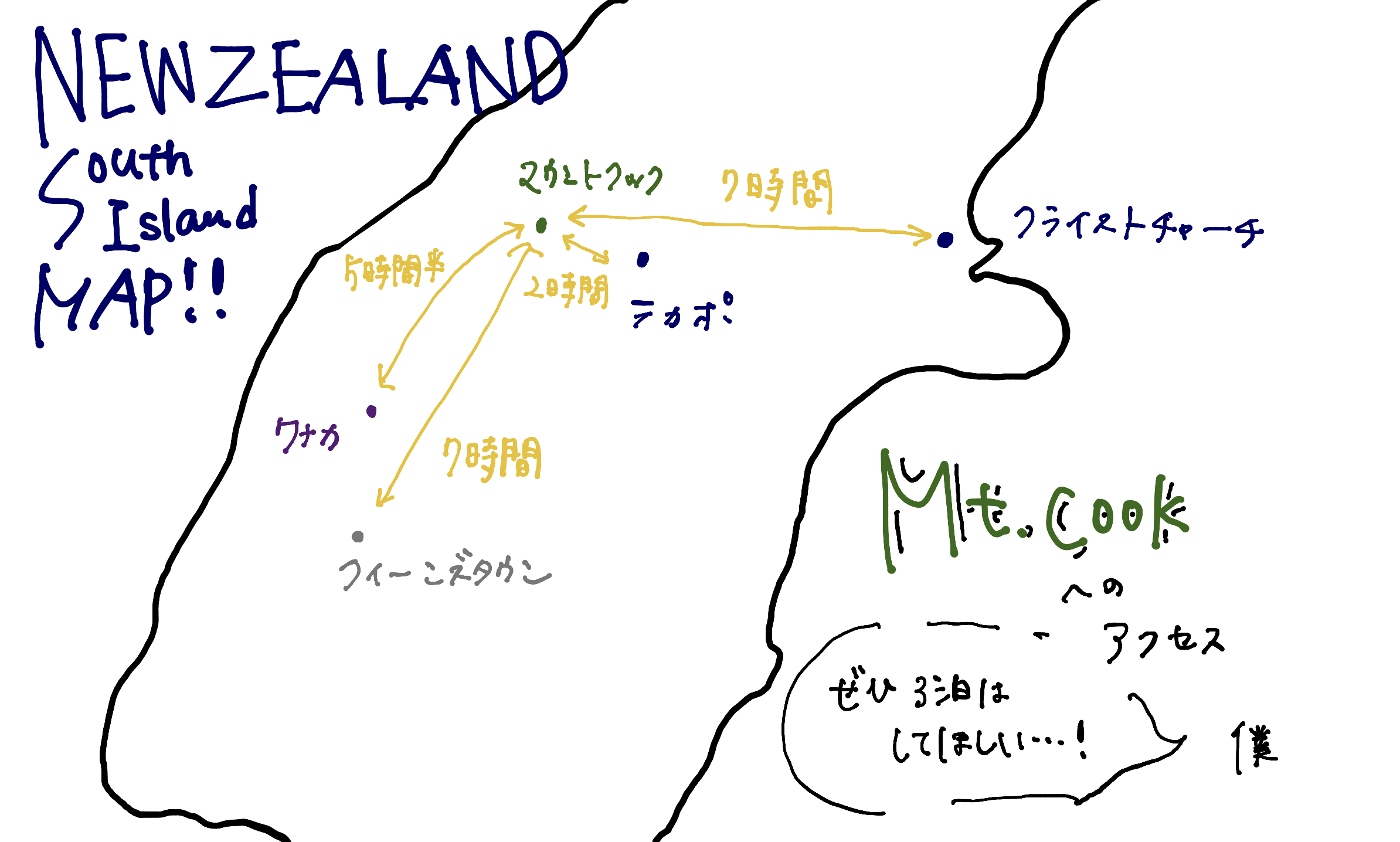 マウントクックへのアクセス