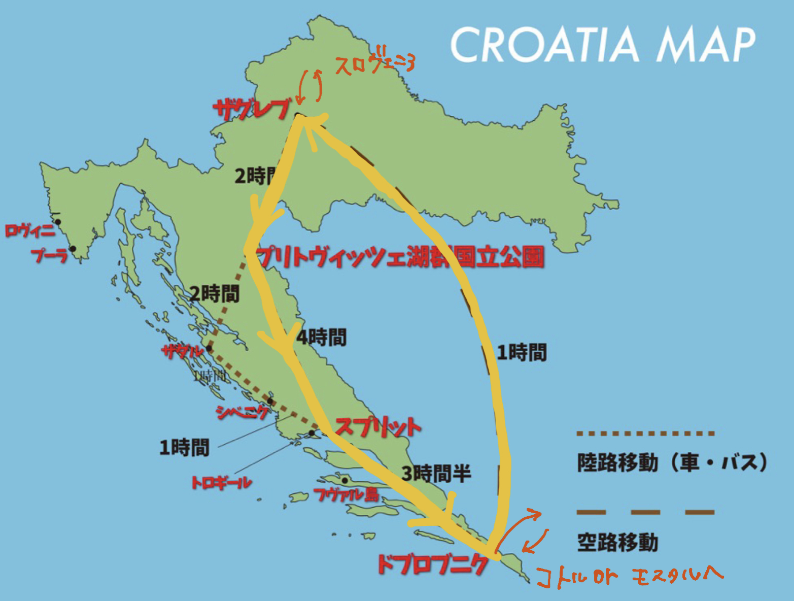 クロアチア新婚旅行 モデルプラン②