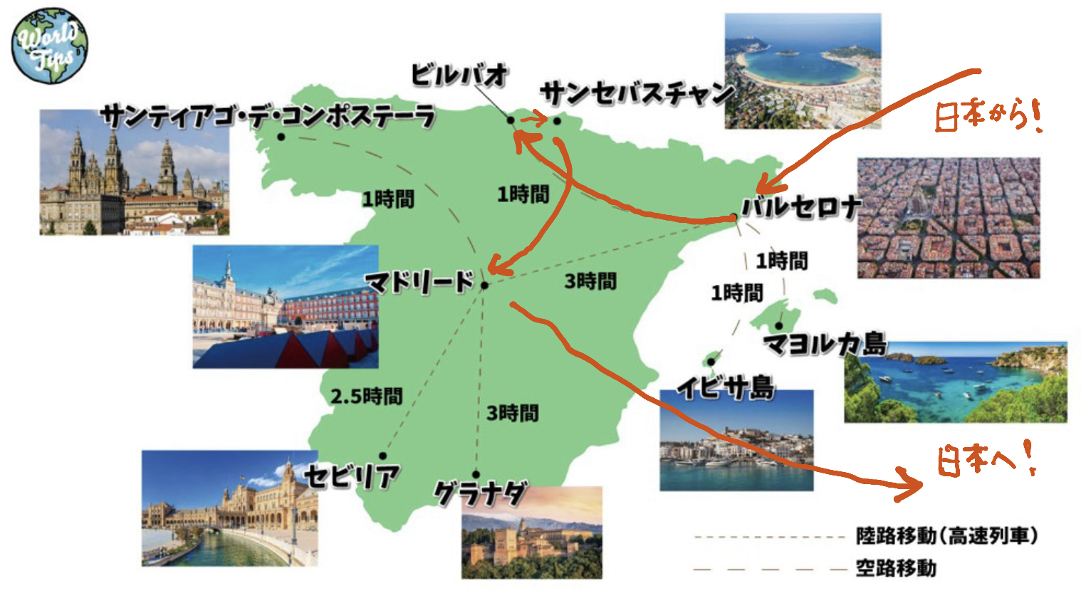 スペイン新婚旅行 モデルコース