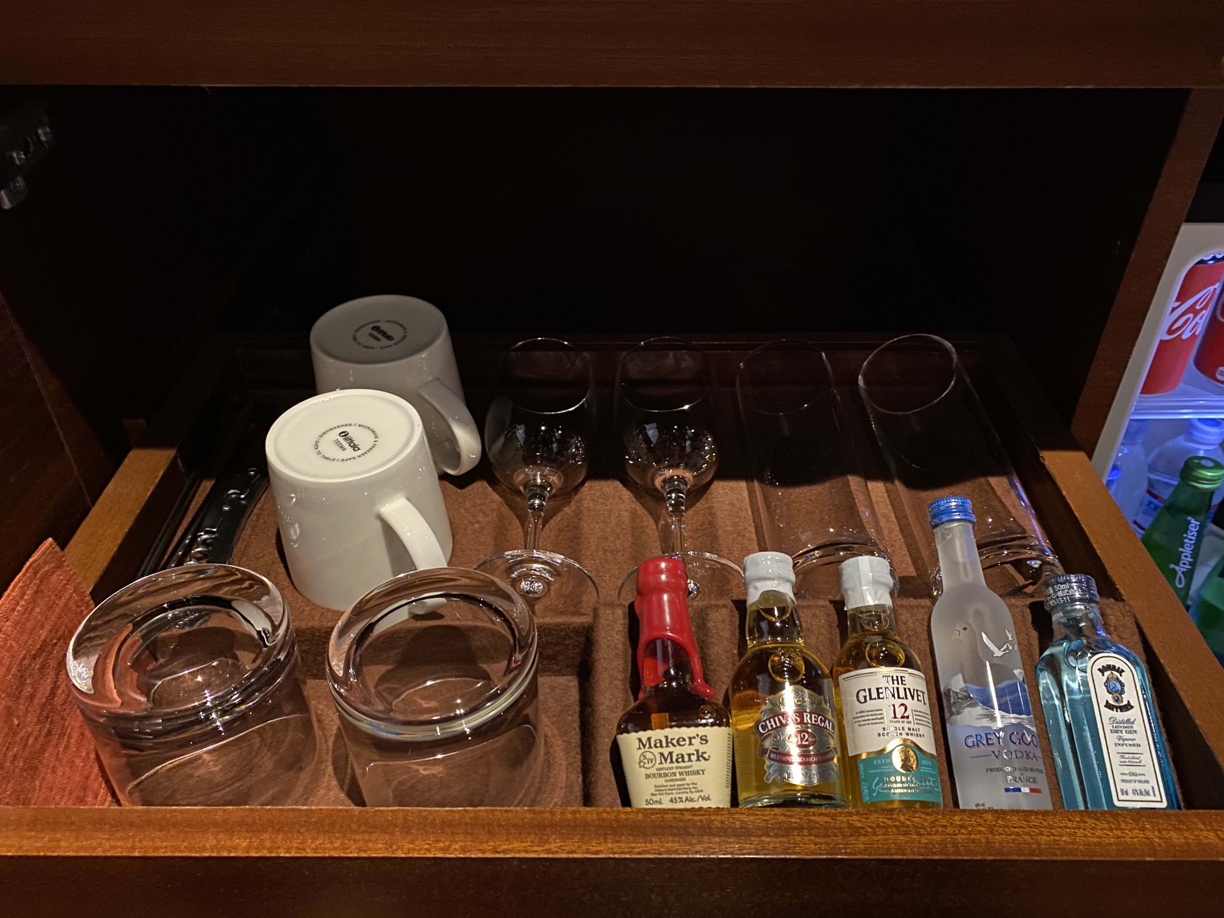 グランドハイアット東京 お部屋のミニバー